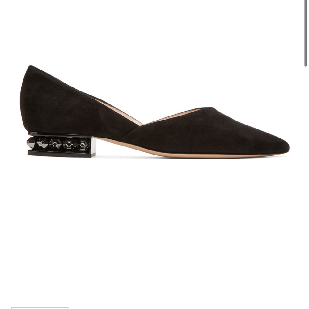 Nicholas Kirkwood Black Suede Suzi Ballerina Flats